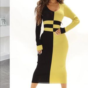 Black and Green Sweater dress